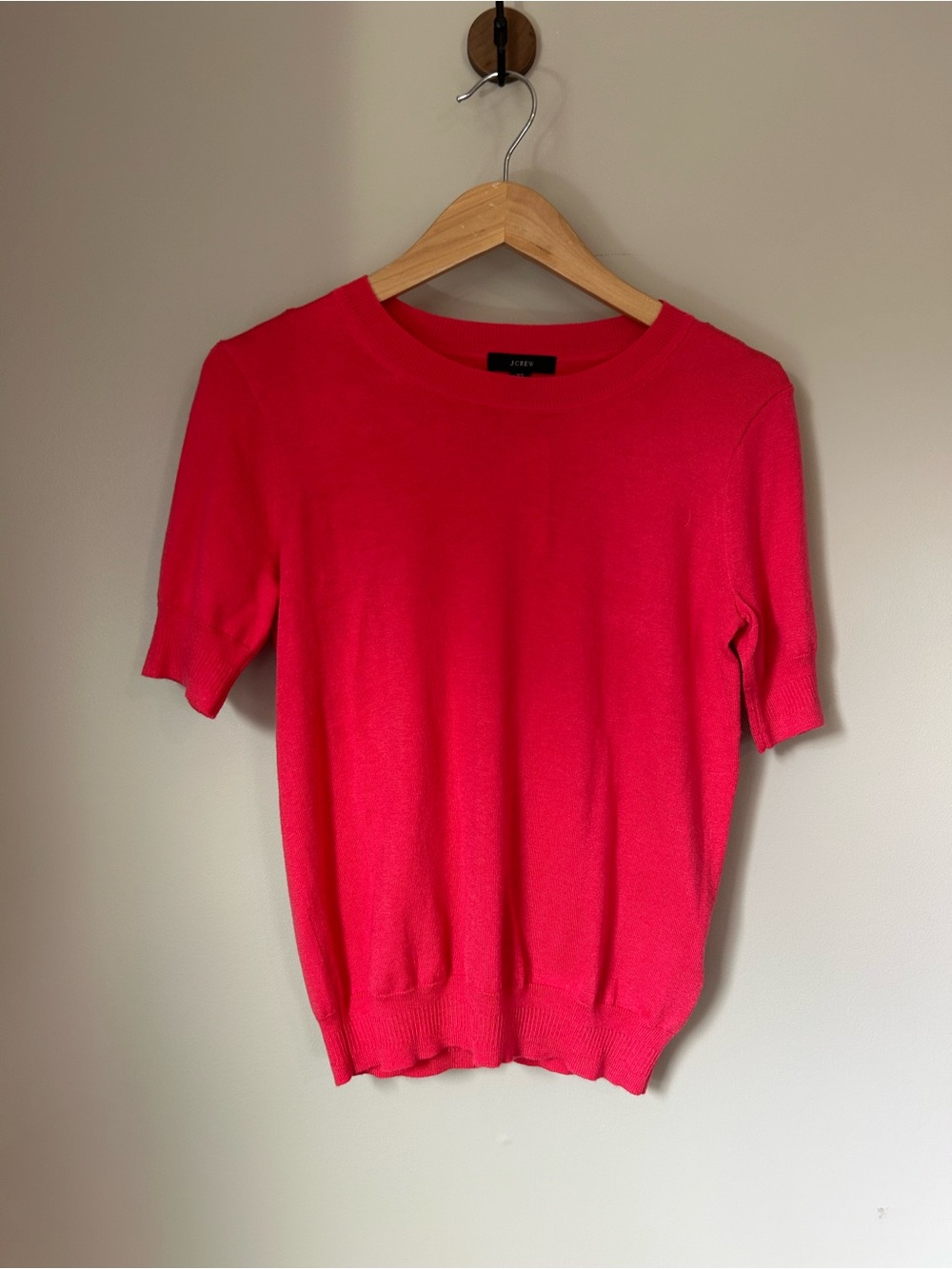J.Crew Silk Blend Short Sleeve Sweater XS Hot Pink AL231 NWT
